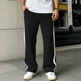 thumbnail image 2 of IWRICH Men's Wide Leg Baggy Pants Fashion Trendy Sweat Pants Elastic Waist Street Sweatpants with Pockets Black XXL, 2 of 4