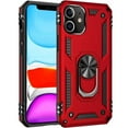 thumbnail image 1 of Tasnim Armor-X Étui Robuste pour iPhone 12 avec Support Anneau - Rouge, 1 of 5
