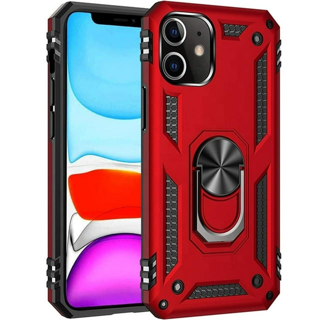 Supershield Armor-X Robuste Étui iPhone 12 avec Support Anneau - Rouge