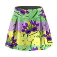 thumbnail image 6 of XIAONU Women's Mardi Gras Print Mini Skirt Elastic High Waisted Side Slit Skort Festival Party Casual Skirts, 6 of 6