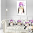 thumbnail image 3 of Designart Stylish Puppy with Purple Hat - Animal Throw Pillow - 12x20, 3 of 5