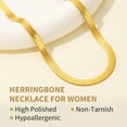 thumbnail image 6 of FindChic 14K Gold Plated Necklace for Women 5mm Herringbone Choker Snake Chain Birthday Mothers Day Jewelry Gifts Her Mom Wife Lady Female Adults Age Ideas, 12.5inch, 6 of 9