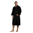 thumbnail image 2 of Turquaz Linen Lightweight Long Waffle Kimono Spa Robe for Men (Small/Medium, Black), 2 of 3