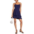 thumbnail image 1 of Vestido ajustado y acampanado Bee Darlin con inserción de malla para mujer azul 13/14, 1 of 1