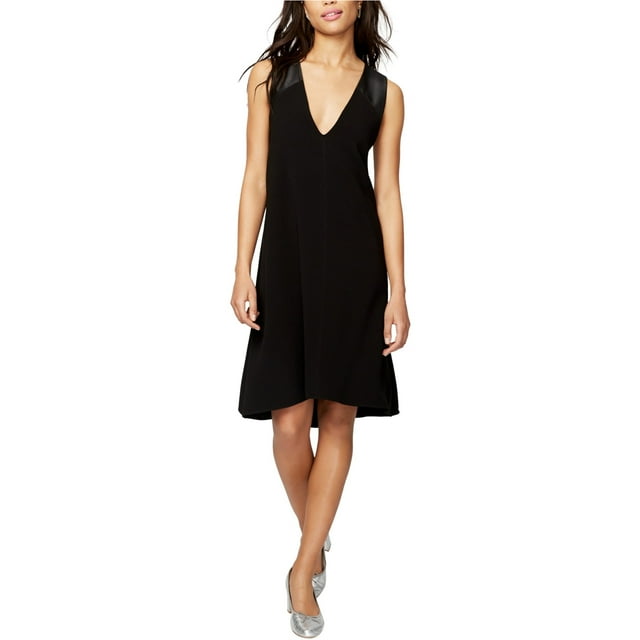 Rachel Roy Robe Trapèze à Dos Croisé pour Femmes, Noir, 4