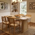 thumbnail image 4 of 62" Large Dining Table, Set for 6-8 People, Kitchen Dining Table with Grille Design, Suitable for Dining, Home, Office, Living Room, 4 of 6