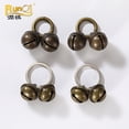 thumbnail image 2 of Brass bell for cats and dogs, pet bell pendant, bag keychain, brass bell (30mm flat iron ring buckle, 2 pieces, antique bronze iron wire bell), 2 of 5