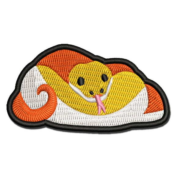 Curled Balled Snake Python Boa Constrictor Applique Multi-Color Embroidered Iron-On Patch - 2.5 Inch Small