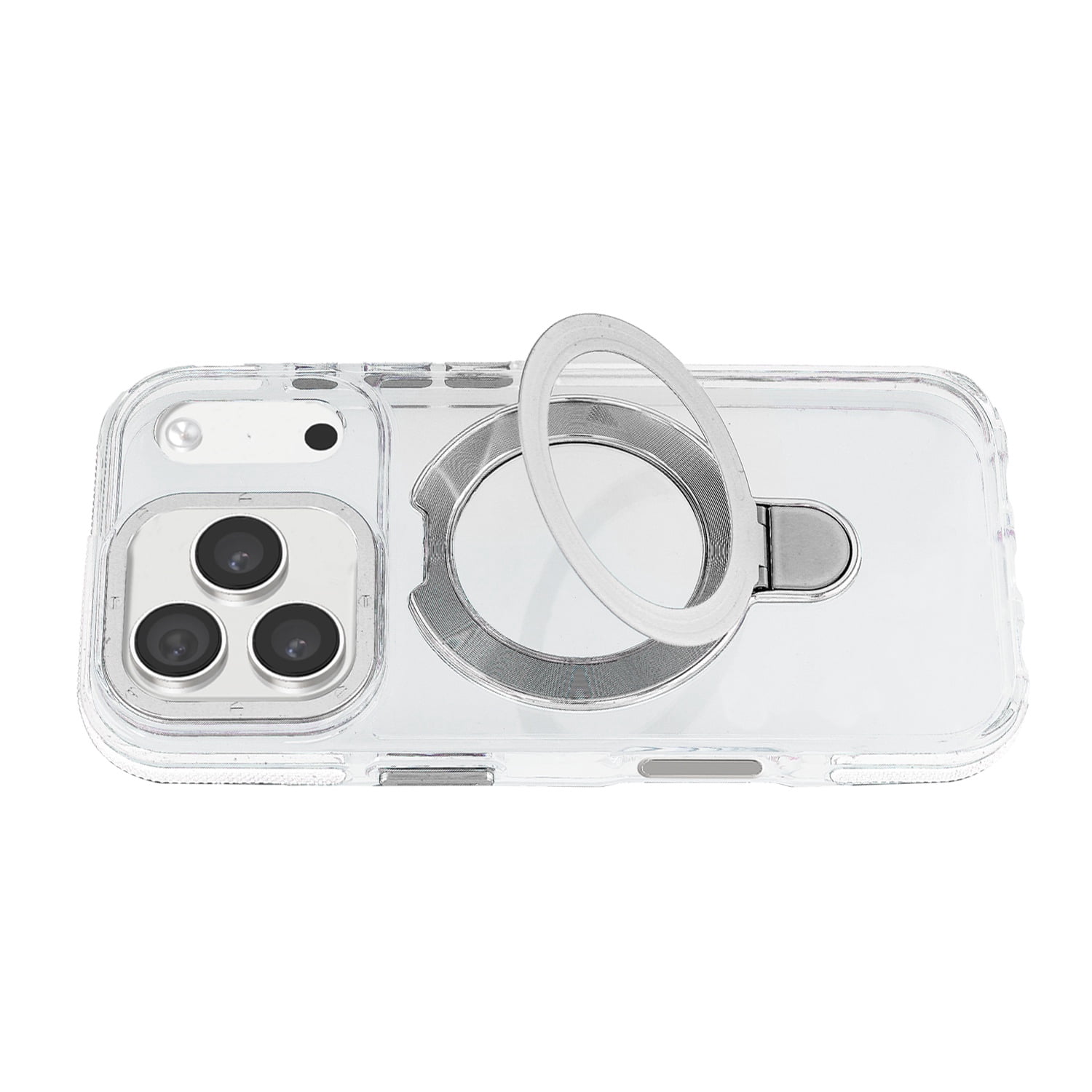 Transparent Magsafe Case with Foldable Stand for iPhone 17 Pro Max - Transparent