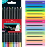 Faber-Castell Black Edition Colored Pencils - Neon and Pastel Colors, Set of 12
