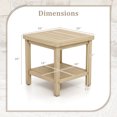 thumbnail image 3 of Costway 2 Pcs Table d'Appoint Extérieur à 2 Niveaux, Table d'Extrémité en Bois de Teck avec Tablette de Rangement Naturel, 3 of 10