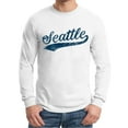 thumbnail image 4 of UGP Campus Apparel Seattle Baseball Script - Adult Unisex Long Sleeve T Shirt - 3X-Large - White, 4 of 6