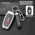 thumbnail image 6 of For Audi Q3 Key Cover Case High-quality A6 A8 Q6 Q7 A style 3 buttons Zinc Alloy Leather Car Key Cover, 6 of 9