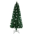 thumbnail image 2 of QXDRAGON Pre-Lit Fiber Optic Artificial Christmas Tree, with Multicolor Led Lights and Snowflakes (Green,7FT), 2 of 10