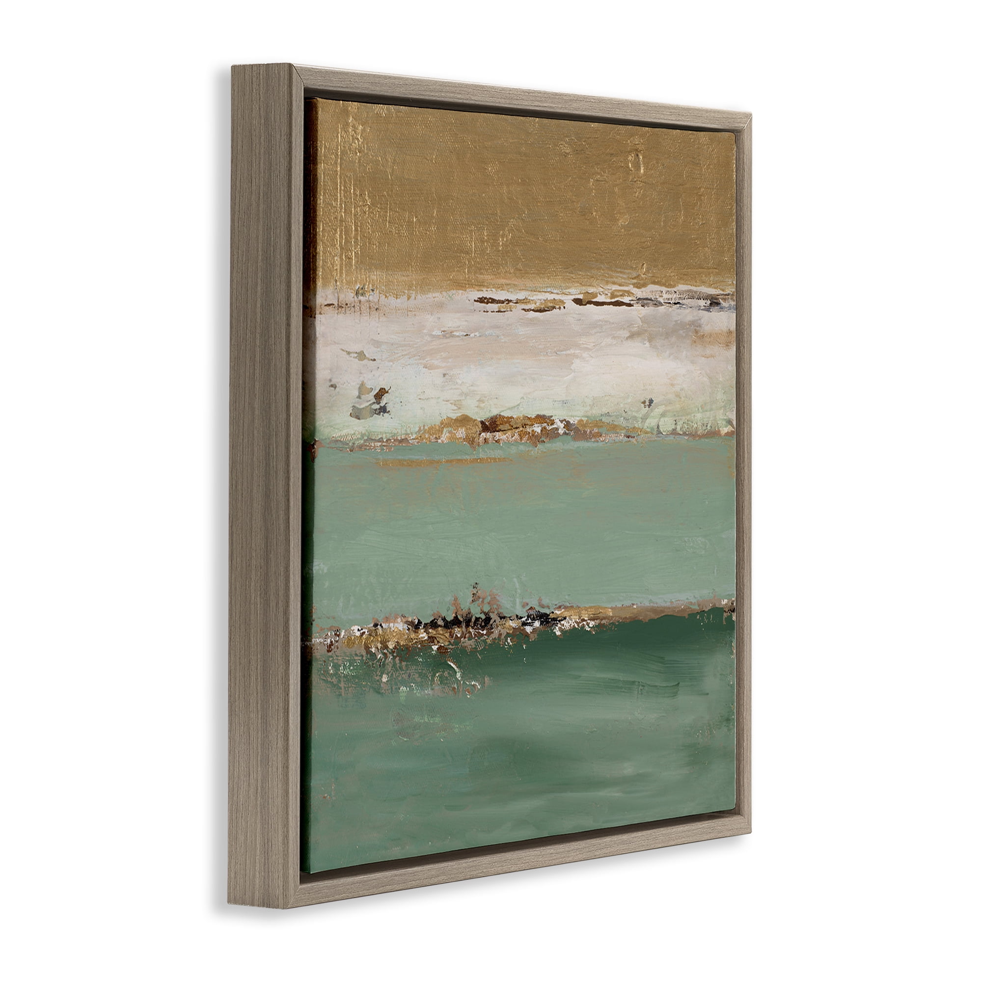 Stupell Industries Glam Streaked Gradient Abstract Painting Brown Floater Framed Canvas Art Print Wall Art, 18 x 18