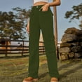 thumbnail image 6 of XFLWAM Womens Cargo Jeans High Waisted Wide Leg Baggy Denim Cargo Pants Flap Pocket Y2K Streetwear Casual Trousers Army Green L, 6 of 6
