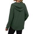thumbnail image 3 of cocolona Hoodies for Women V Neck Drawstring Sweatshirts Fall Long Sleeve Shirts Fashion Solid Color Tops Casual Loose, 3 of 7