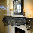 DGLQMYX Halloween Decoration Black Lace Fireplace Mantle With String