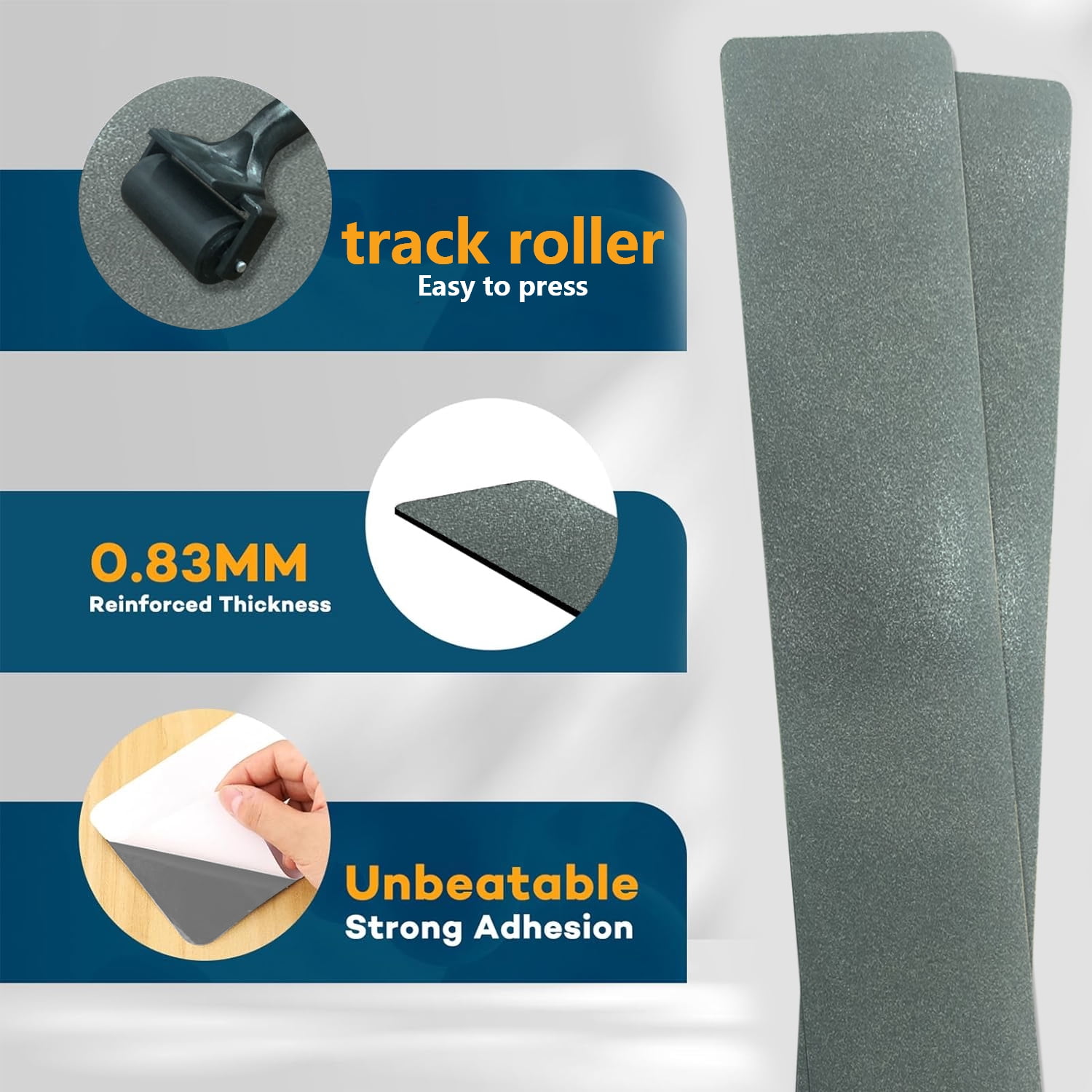 Kaskawise Outdoor Stair Treads Non-Slip Weather Resistant,4" x 24" 15 Pack, Pre-Cut Anti Slip Step Strips, Waterproof Grip Tape for Stairs Steps Staircases, Grey
