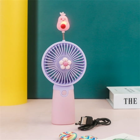 

Saekor Handheld Small Fan with 7 Color Night Lights USB Charging Portable Type B Avocado Purple