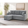 thumbnail image 4 of Leumius L Shaped Sectional Sofa with Pull Out Bed and Storage Chaise, 3 Seater Sectional Couch Convertible Sofa Bed for Small Space, Apartment & Guest Room, Light Gray, 4 of 14