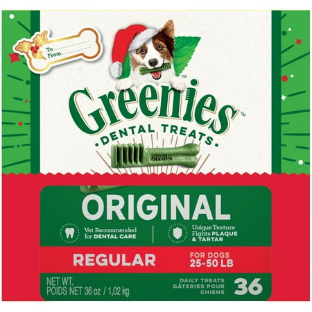 Greenies Holiday Limited Edition Packaging Regular Dental Dog Treats, 36 oz. Box (36 Treats)