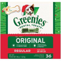 (5 Pack) GREENIES Holiday Limited Edition Packaging Regular Size Dog Dental Treats, 36 oz. Box (36 Treats)