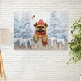 thumbnail image 2 of Playful Brussels Griffon Welcomes Winter Snowy Day with Cardinal Bird Horizontal Matte Canvas Poster Griff Dog Lover Wall Art Home Decor - 2017, 2 of 5