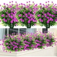 thumbnail image 7 of 18 Bundles Artificial Flowers Fake Boxwood Shrubs UV Resistant No Fade Faux Greenery Faux Plastic Lotus for Home Garden Hanging Planter Indoor Porch Patio Office Wedding Decoration (White), 7 of 7