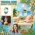 thumbnail image 2 of Birthday Candle Number Island Style Blue White Brown with Sun and Tree Cartoon Creative Party Cake Topper Decoration, Tropical Numeric Candle for Celebration, Paradise Themed Cake Decor, 2 of 4