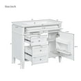 thumbnail image 6 of 36'' Bathroom Vanity with Top Sink, Bathroom Sink Vanity with Adjustable Cabinet and Open Shelf, Modern Bathroom Storage Cabinet with 2 Drawers and a Tip-out Drawer, White, 6 of 30