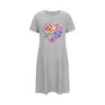 thumbnail image 4 of Camisón corto de mujer, vestido de largo medio con estampado de moda, camisón corto extragrande de mujer, camisón de manga corta con estampado de pecho a la moda, camisón de mujer, 4 of 6