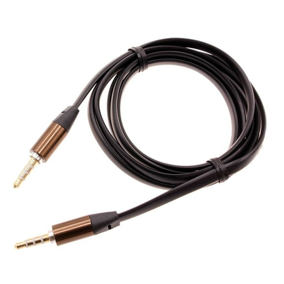 3.5mm Aux Cable Adapter Car Stereo Aux-in Audio Cord Speaker Jack Wire Black D2N for Boost Mobile Celero5G - Casio G-zOne Commando 4G LTE - CAT S40 S61 S41 S42 S22 Flip - Coolpad Snap