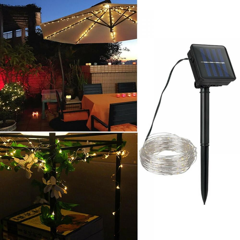 Outdoor Solar 100Led Copper Wire Fairy String Lights Waterproof Garden Decor 