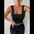 thumbnail image 4 of Tops Cortos de Tirantes Básicos Ajustados Sin Mangas Sexys para Mujer 2025 Negro M, 4 of 7