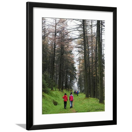 Hikers Walking in Brecon Beacons National Park, South Wales, Uninted Kingdom, Europe Framed Print Wall Art By Christian