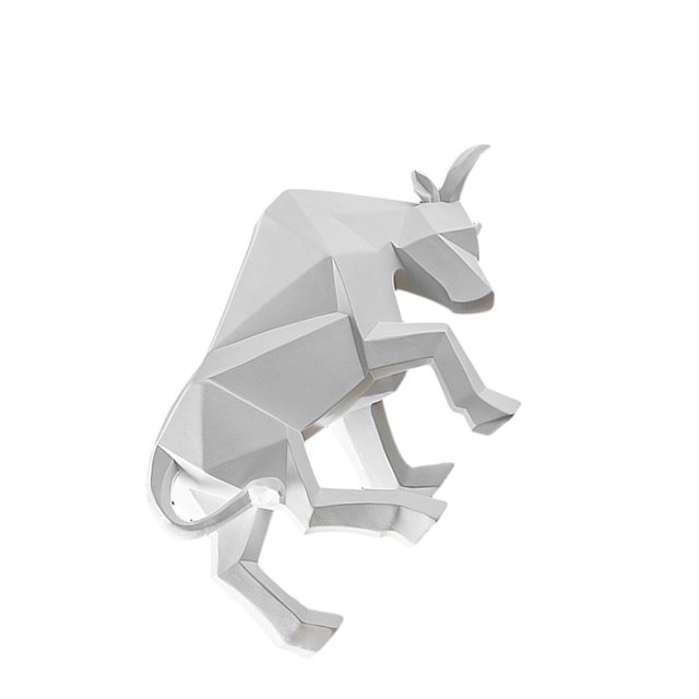 Xingzhi Exquisite Bull Sculpture Wonderful Gift For Art Lovers Realistic Color white