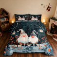 thumbnail image 2 of Manfei Gnome King Size Comforter Sets Nisse Comforters King Size, Mint Pink 3pcs 1 Comforter and 2 Pillowcases, Black Reversible, 2 of 6