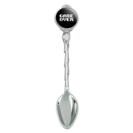 

Game Over Gamer Pixel Font Geek Novelty Collectible Demitasse Tea Coffee Spoon