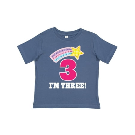 

Inktastic 3rd Birthday 3 Year Old Girls Rainbow Star Girls Toddler T-Shirt