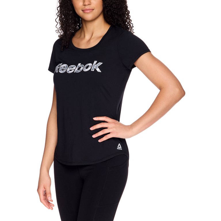 Reebok Women's Essential Short Sleeve Scoop Neck Graphic Tee