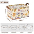 thumbnail image 7 of Yayeee Foldable Storage Basket for Shelves with Handles Set of 2 Waterproof Cloth Bins, Beige Retro Rainbow, 7 of 7