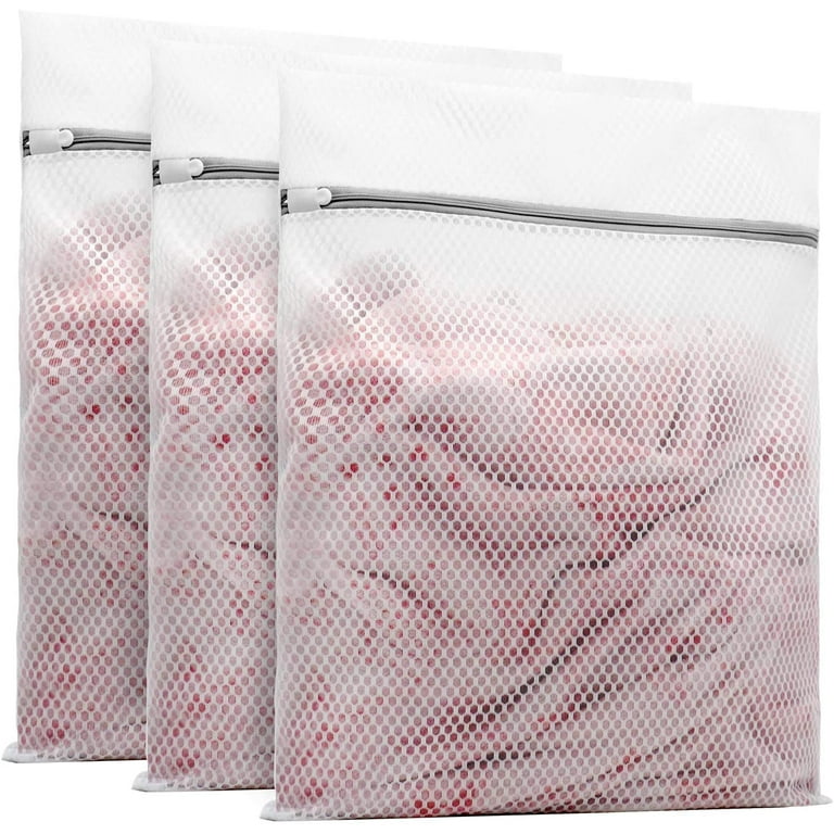 3Pack ExtraHeavy Duty Mesh Laundry Bags, Durable Delicates Net Wash Bag for  Bra Lingerie, Underwear, Socks, Sweaters and Garment, Travel Organization