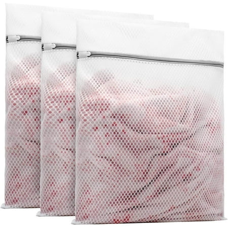 

3Pcs Durable Honeycomb Mesh Laundry Bags for Delicates (1 Large 16 x 20 Inches 1 Medium 12 x 16 Inches 1 Small 9 x 12 Inches)