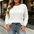 thumbnail image 4 of LUVDA Women's Cable Knit Pullover Sweater Crew Neck Loose Fit Long Sleeve Fall Winter Top, 4 of 6