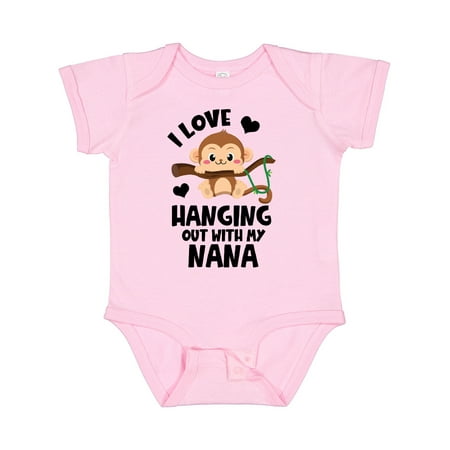 

Inktastic Monkey I Love Hanging out with My Nana Boys or Girls Baby Bodysuit