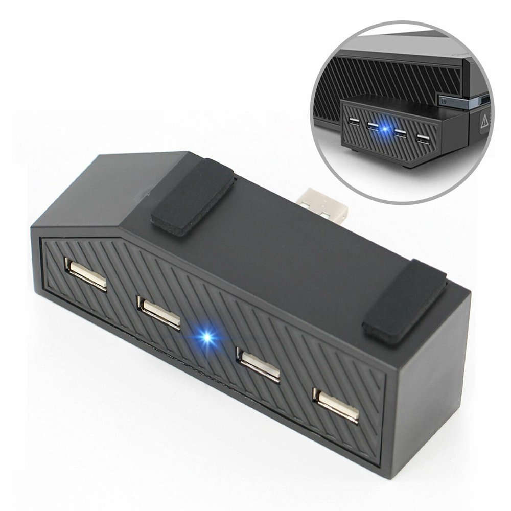 4Port USB Hub High Speed Charger Controller Expansion Adapter LED for