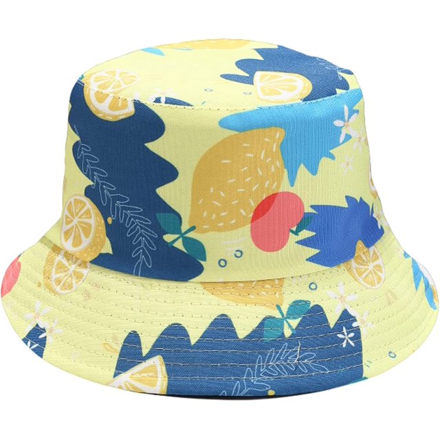 LinYooLi Womens Bucket Hat Fresh Fruit Pattern Reversible Men Fisherman Hat Teen Unisex Travel Sport Sun Protection Basin Hat