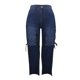 thumbnail image 4 of Gibobby 311 Engranaje Pantalones Pantalones Pantalones de mezclilla Pantalones con botones en la cintura Pantalones de mujer con banda microdelgada y agujero (Dark Azul, L), 4 of 5