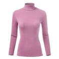 thumbnail image 1 of FashionMille Women's Ribbed Slim Fit Lightweight Long Sleeve Turtleneck Sweater, 1 of 4
